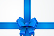 Bright blue bow-knot with tape