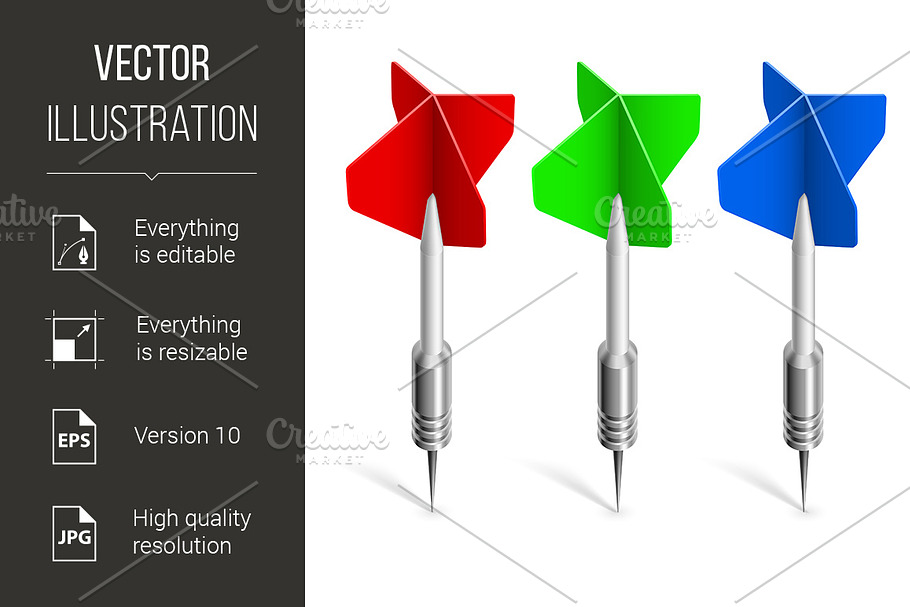 Three colorful darts in Graphics - product preview 8