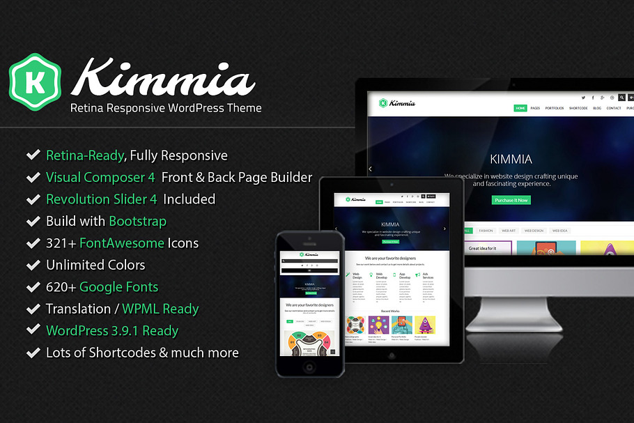 Kimmia - Responsive WordPress Theme in WordPress Portfolio Themes - product preview 8