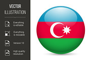 Round glossy icon of Azerbaijan
