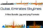 9x Bundle Dubai city Skyline