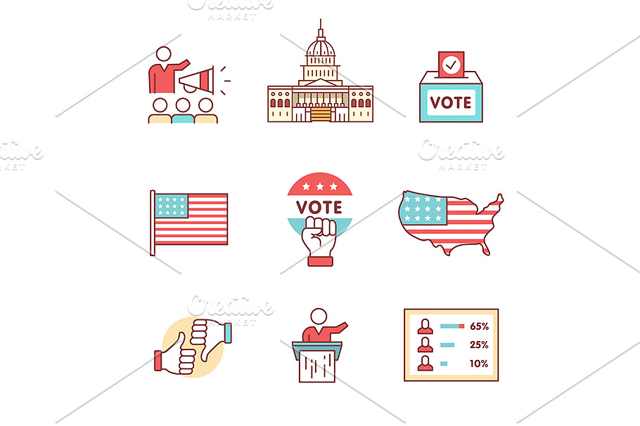 Elections, campaign and voting signs in Illustrations - product preview 8