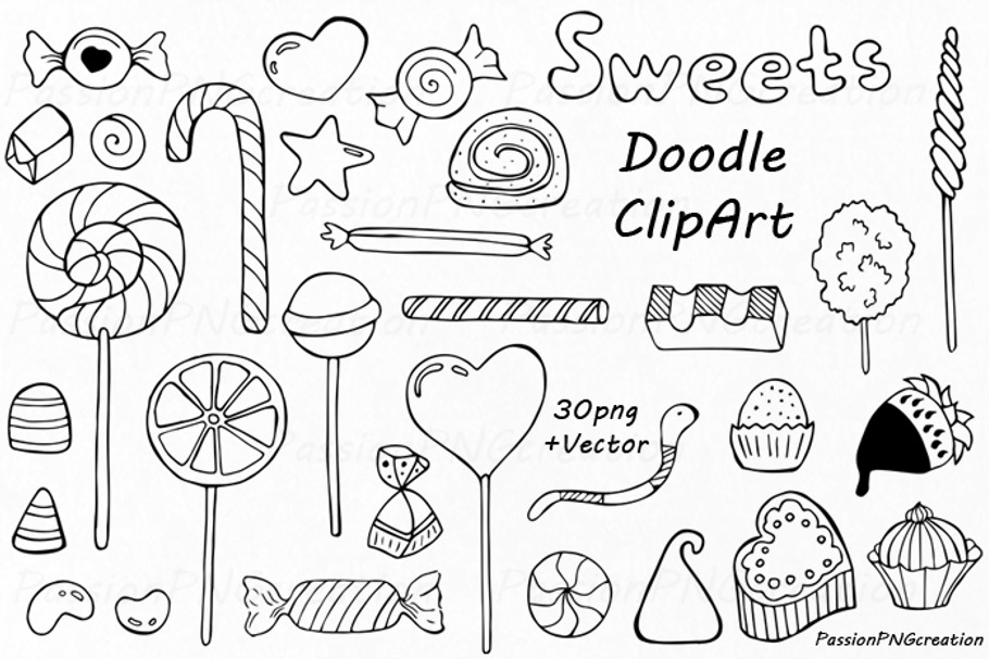 Doodle Sweets clipart
