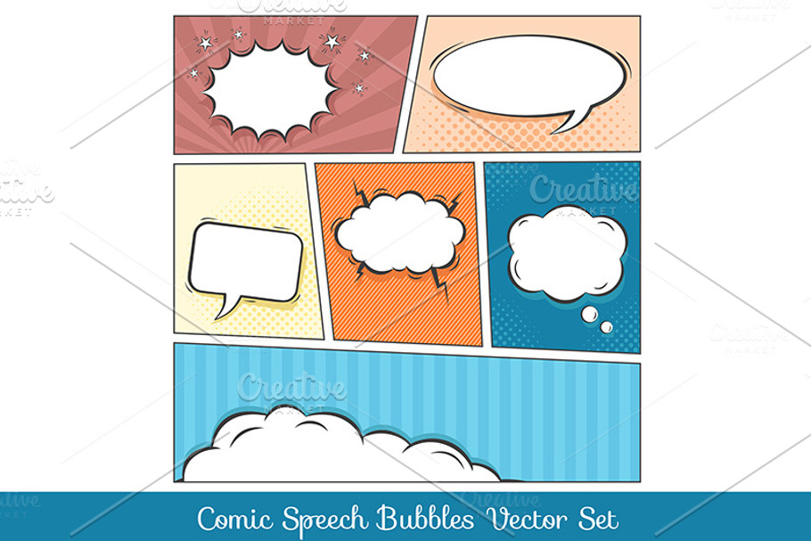 Comic speech bubbles vector set in Illustrations - product preview 8