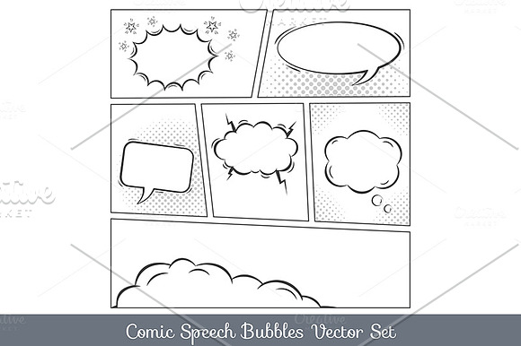 Comic speech bubbles vector set in Illustrations - product preview 1