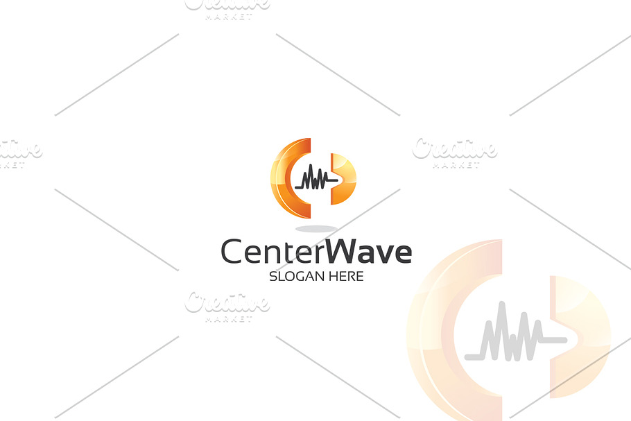 Center Wave Logo Template in Logo Templates - product preview 8