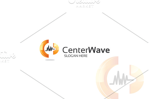Center Wave Logo Template in Logo Templates - product preview 1