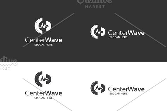 Center Wave Logo Template in Logo Templates - product preview 2