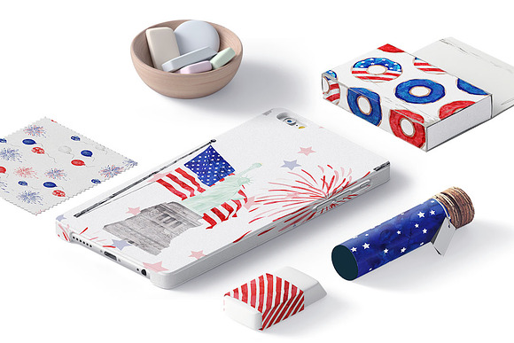 America - Watercolor Patterns in Patterns - product preview 1
