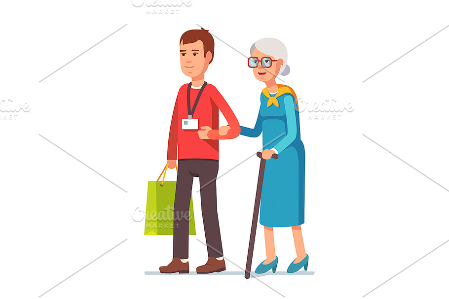 Social worker helping elder woman in Illustrations - product preview 8