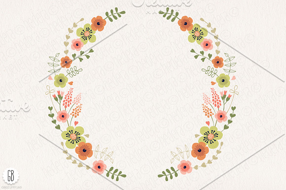 Floral frames, mason jars, flowers in Illustrations - product preview 2