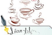 Set of coffee cups icons