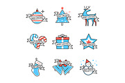 Merry Christmas symbols collection
