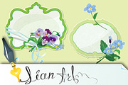 4frames with pansy and forget-me-not