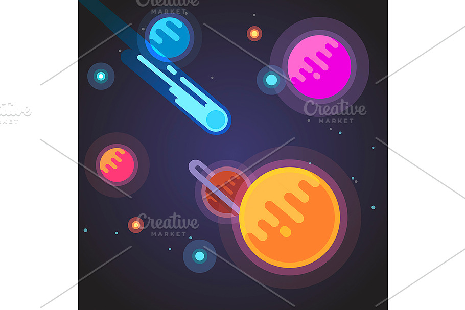 Comet flying through galaxy in Illustrations - product preview 8