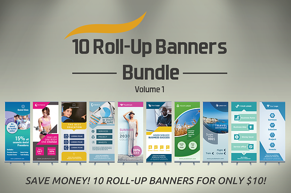 10 Roll-Up Banners  Bundle - SK in Presentation Templates - product preview 1
