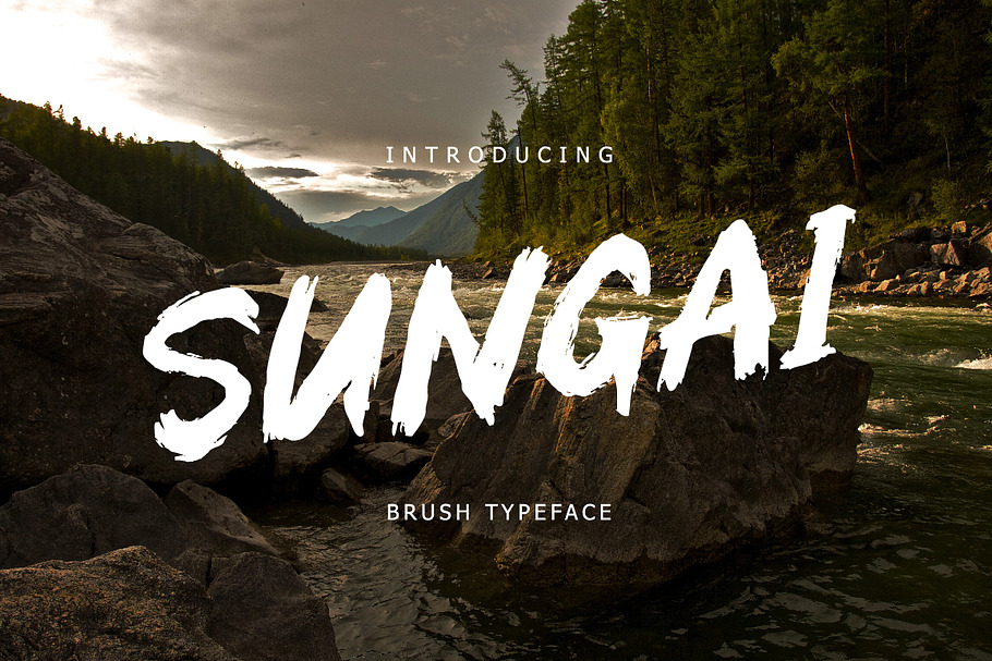 Sungai Brush Typeface in Display Fonts - product preview 8