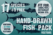 Hand-drawn fish vectors