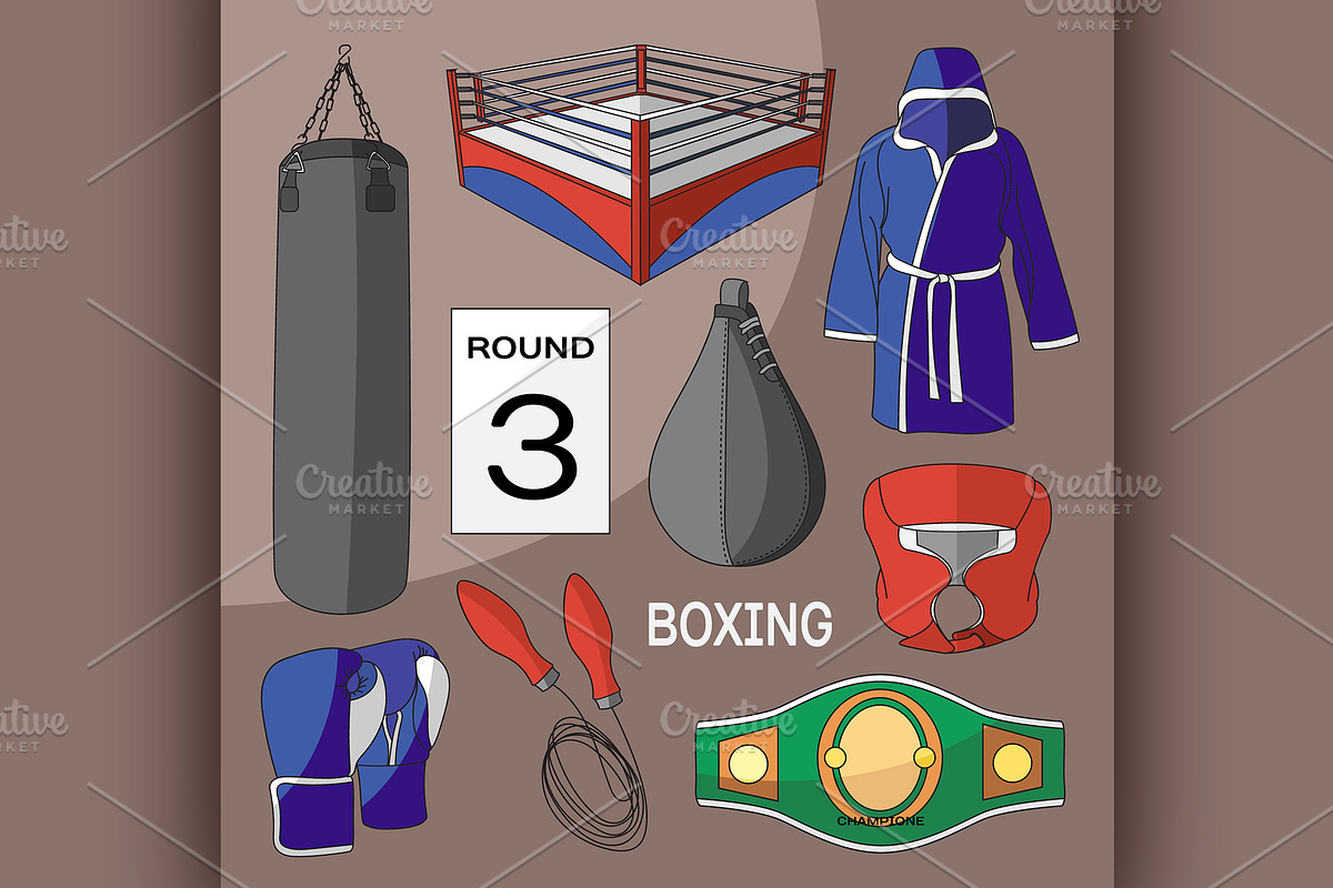 Boxing vector design elements. in Illustrations - product preview 8