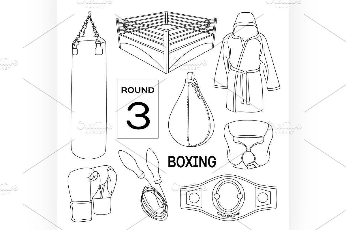 Boxing vector design elements. in Illustrations - product preview 8