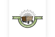 Color vintage coal mining emblem