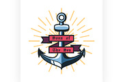 Color vintage pirate emblem