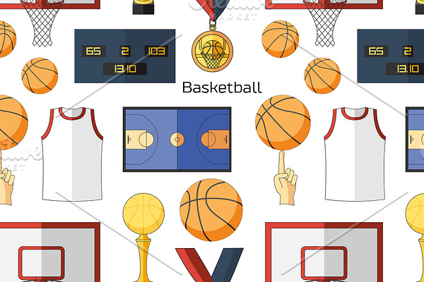 Basketball icons pattern