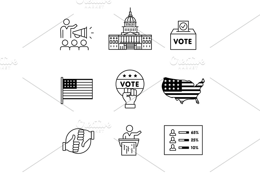 Elections, campaign and voting signs in Graphics - product preview 8
