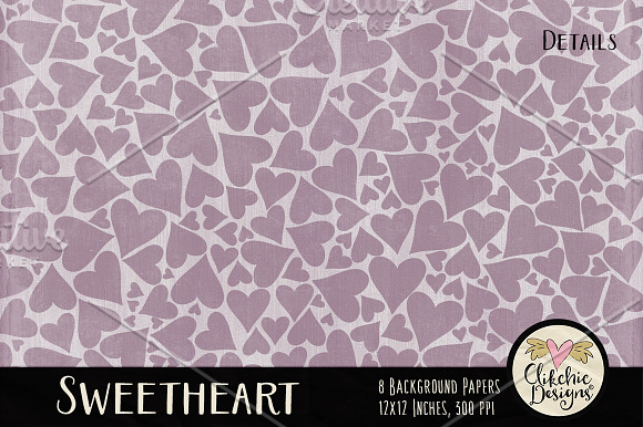 Shabby Damask & Hearts Textures in Textures - product preview 2