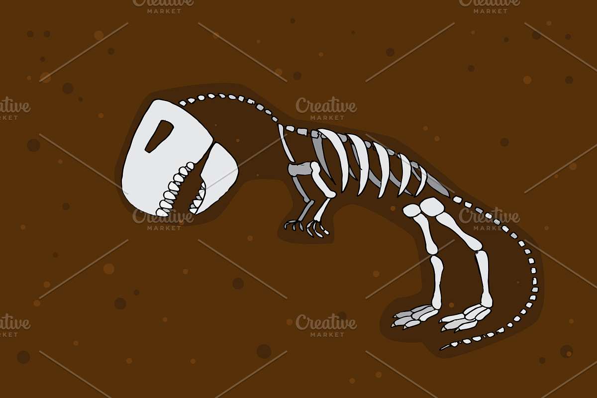 Dino skeleton. Vector in Illustrations - product preview 8