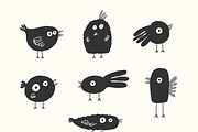 Birds silhouettes set