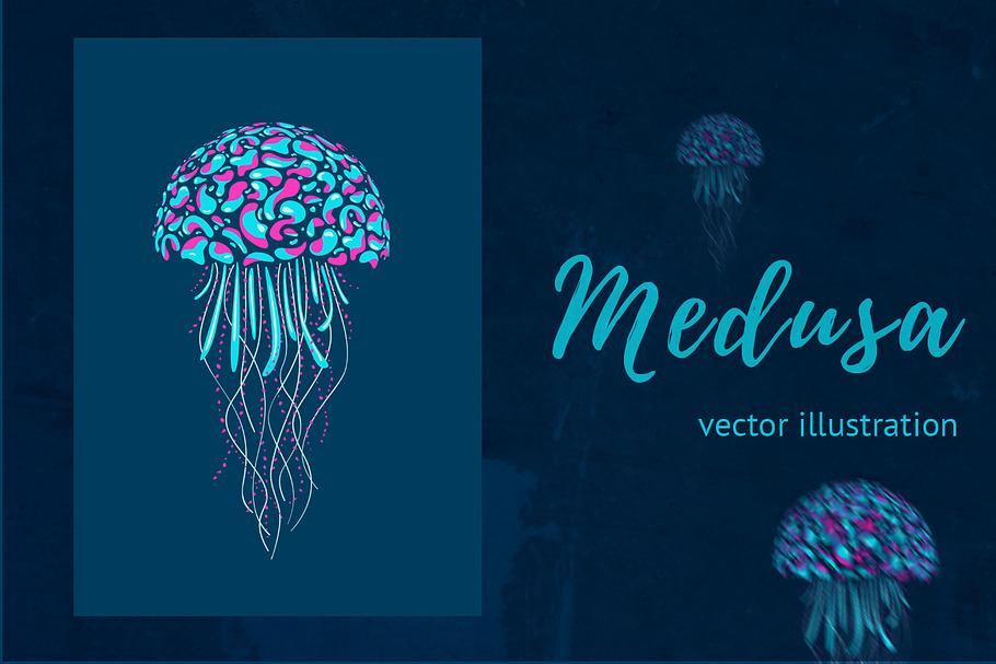 Neon Medusa in Illustrations - product preview 8