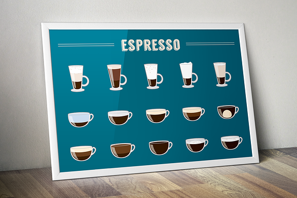 Espresso Beverages in Illustrations - product preview 1