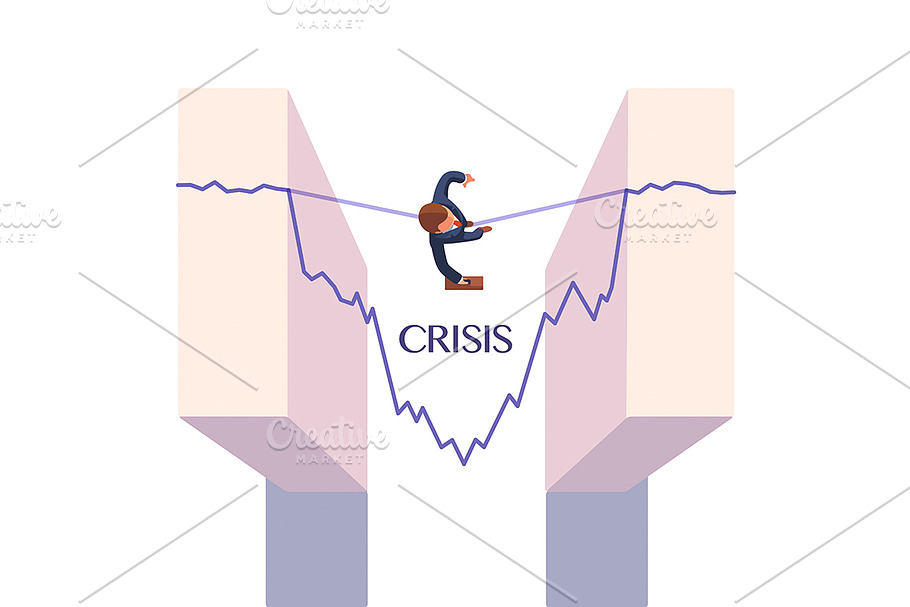 Businessman overcoming crisis in Illustrations - product preview 8