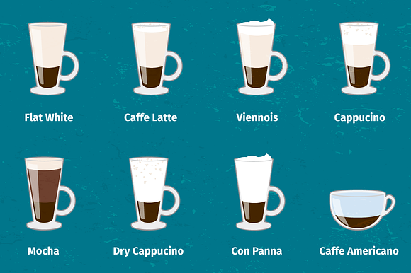 Espresso Beverages in Illustrations - product preview 3