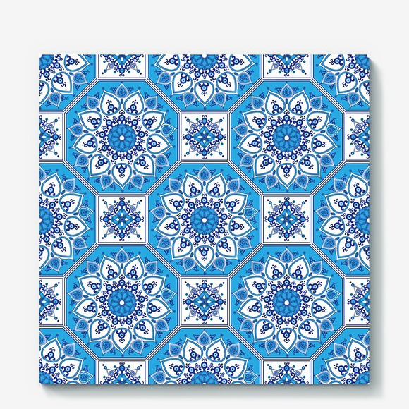 Seamless blue old oriental pattern in Patterns - product preview 2