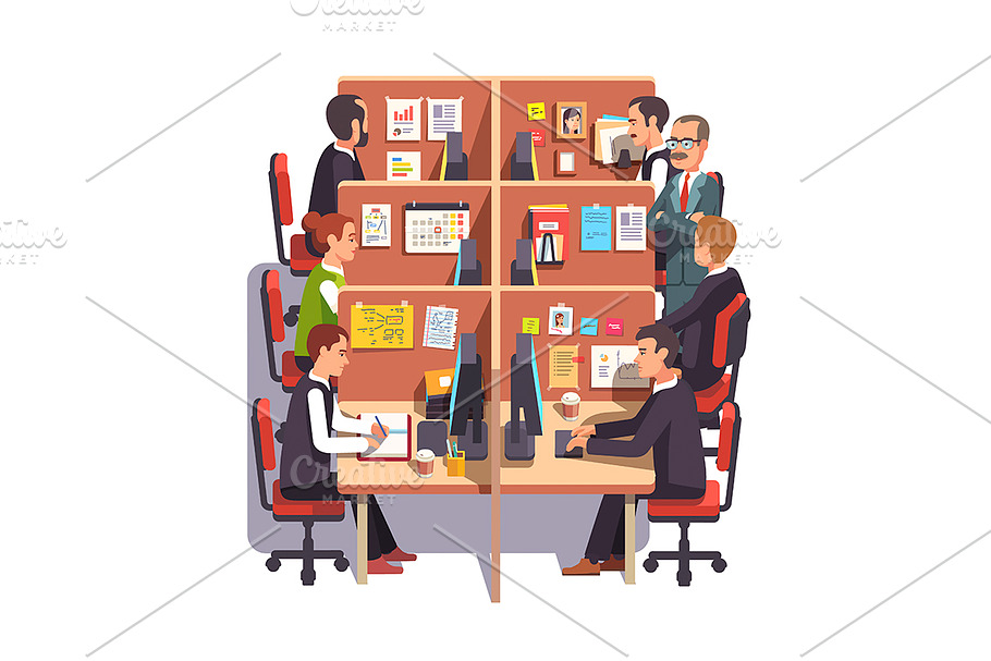 Cubicle office work space in Illustrations - product preview 8