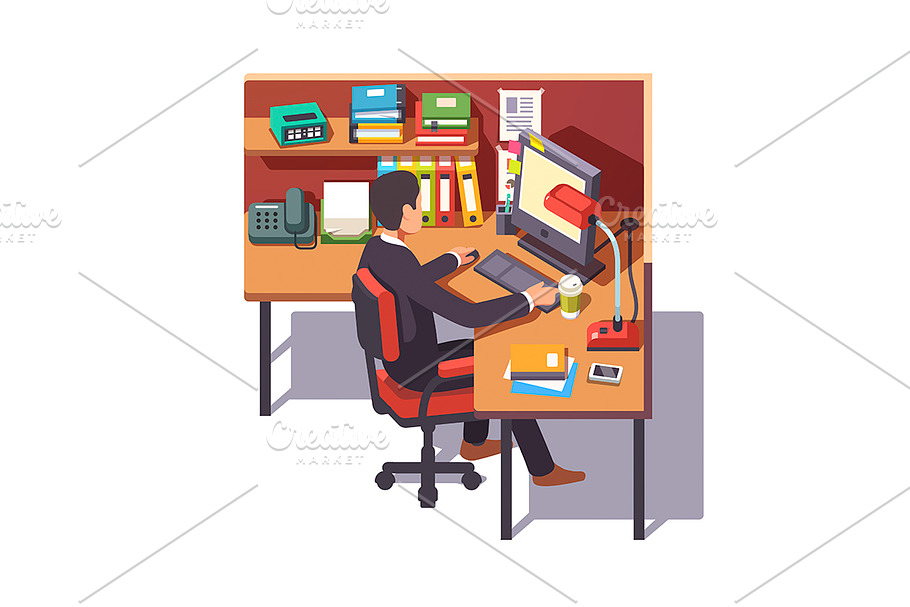 Corporate worker clerk in Illustrations - product preview 8