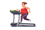 Obese young woman running
