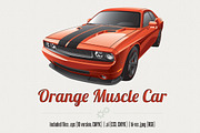 Orange Muscle Car