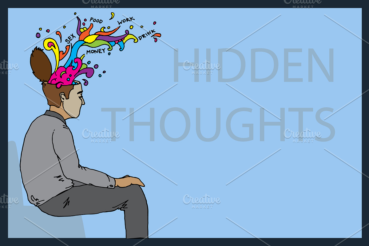 Hidden thoughts. Vector in Illustrations - product preview 8