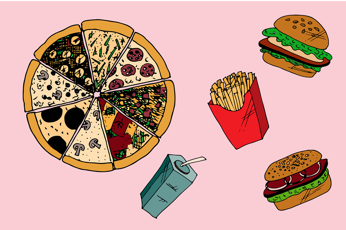 Fast food set. Vector in Illustrations - product preview 8