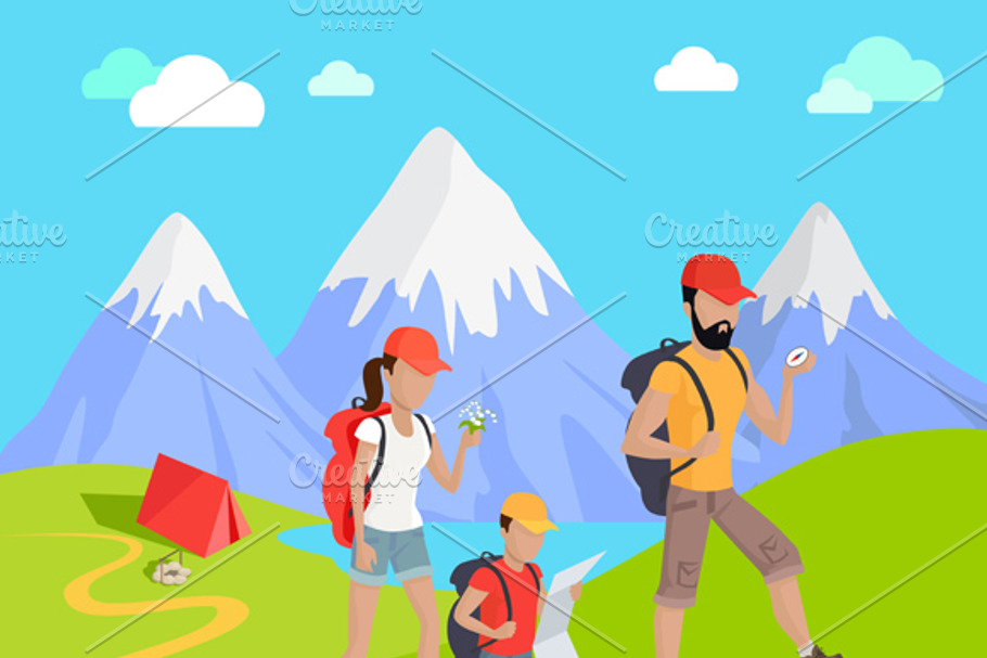 Mountain Tourism Concept in Illustrations - product preview 8
