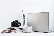Laptop & Coffee Styled Stock Image
