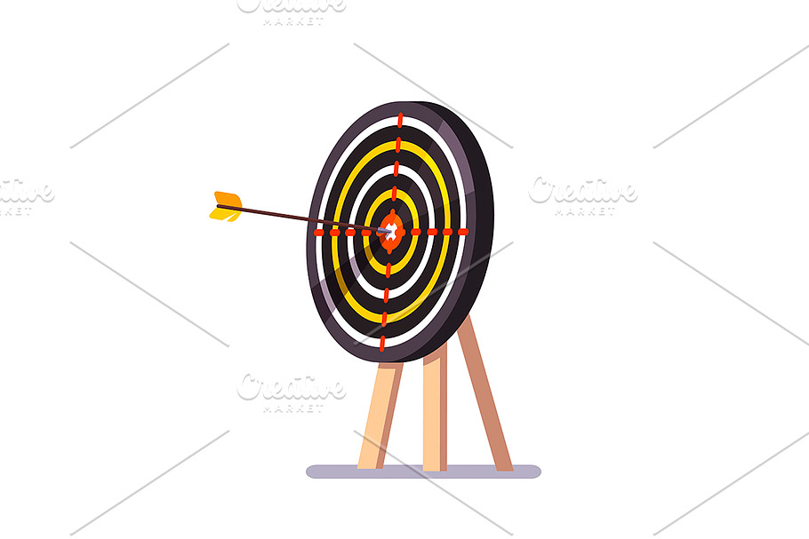 Arrow hitting target mark 