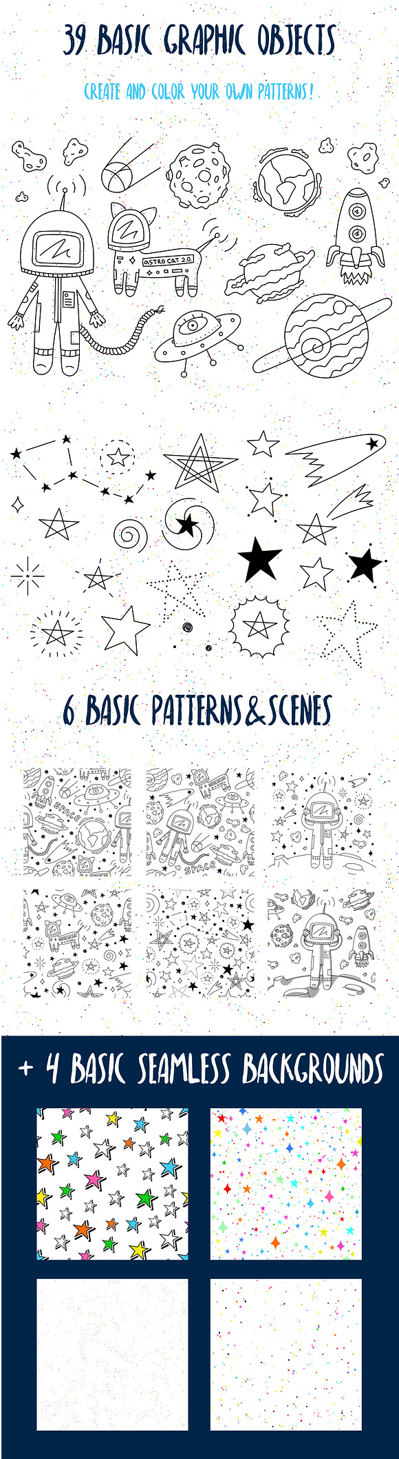 Outer Space patterns&graphics in Patterns - product preview 2
