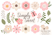 Soft Pink Flowers Clipart