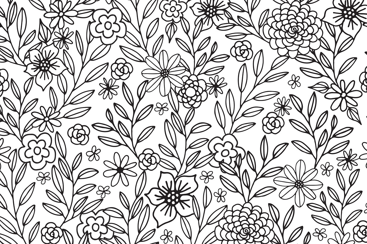 Floral Doodles Seamless Pattern in Patterns - product preview 8