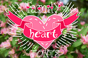 Family fonts with hearts