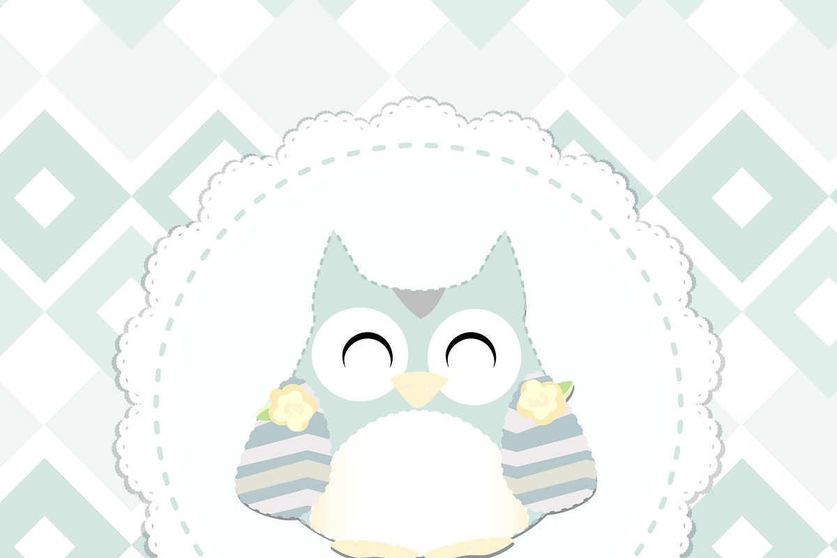 shabby chic owl illustration in Illustrations - product preview 8